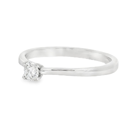 18CT WHITE GOLD 0.20CT ROUND BRILLIANT CUT DIAMOND SOLITAIRE RING