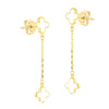 9ct Yellow Gold Mother of Pearl Clover Drop Earrings