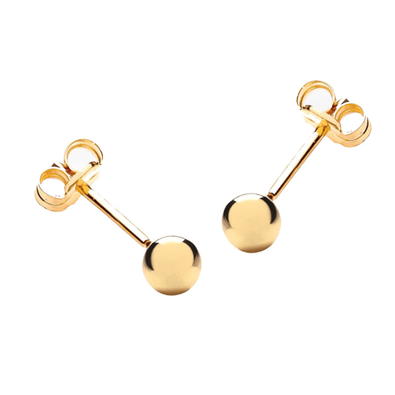 9ct Yellow Gold 4mm  Ball Stud Earrings