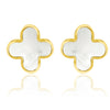 9ct Yellow Gold Mother of Pearl Clover Stud Earrings