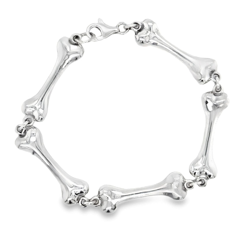 Sterling Silver Heavy Bone Link 22cm  Bracelet