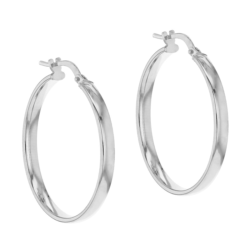 Silver25mm Plain Creole Hoop Earrings