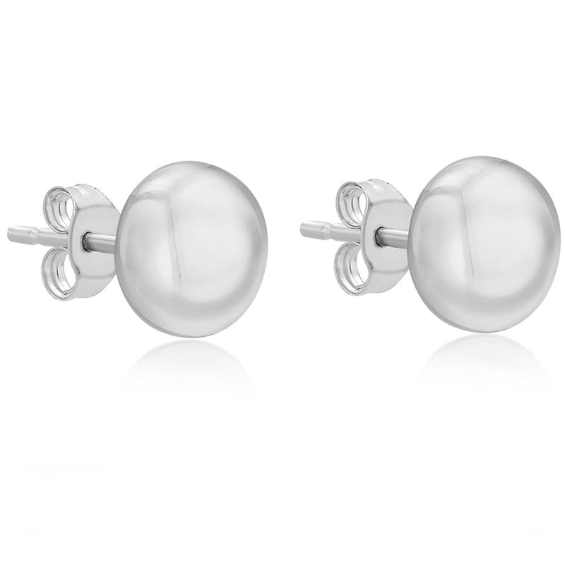 Silver 4mm Button Stud Earrings