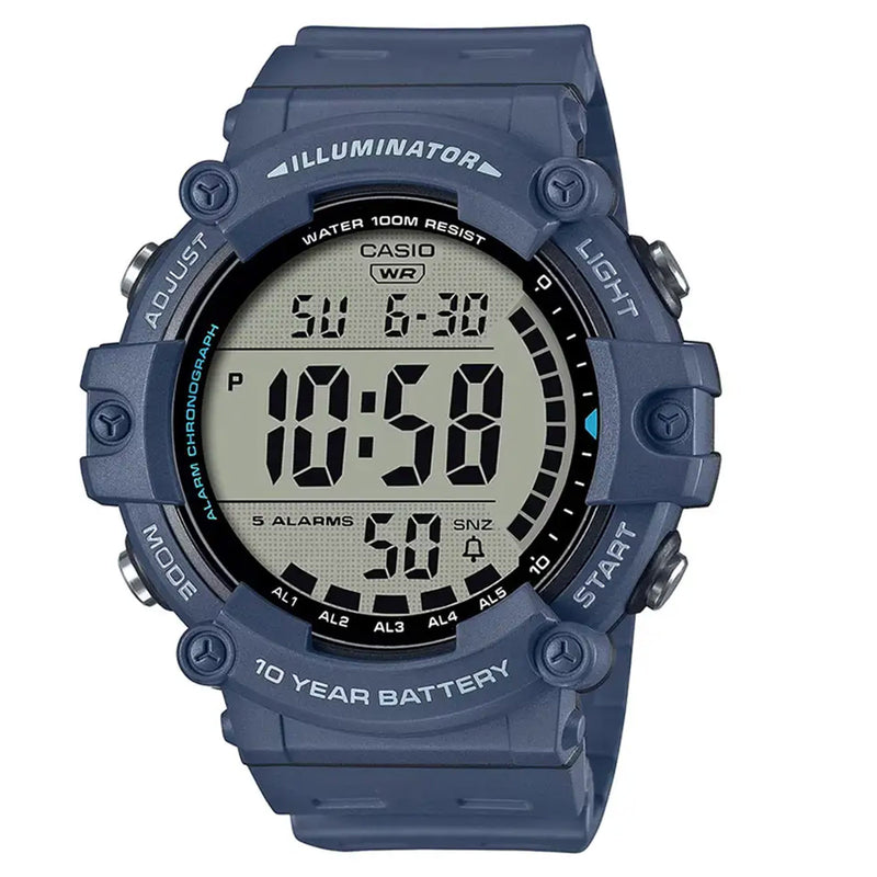 Casio Gents Blue Chronograph Alarm Digital Watch AE-1500WH-2AVEF