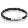 Fred Bennett Gents Grey Woven Leather 23cm Bracelet B5420