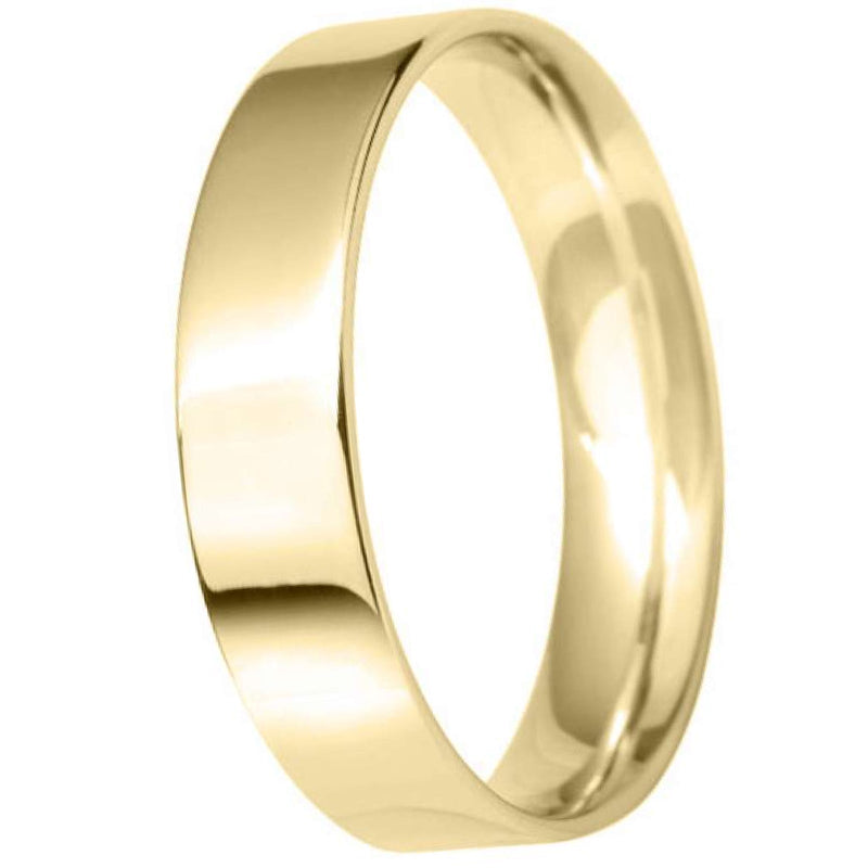 18ct Yellow Gold 5Mm Flat Court Wedding Ring