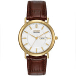 Citizen Ladies Gold Brown Strap Eco-Drive Watch  BM8242-08A