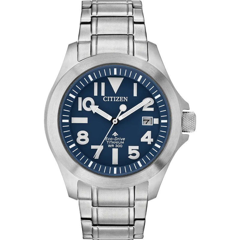 Citizen Gents Promaster Titanium Blue Dial Eco-Drive Bracelet Watch BN0116-51L