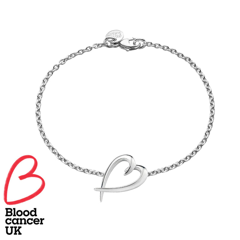 SHAUN LEANE SILVER HOOK HEART BRACELET SA020.SSNABOS