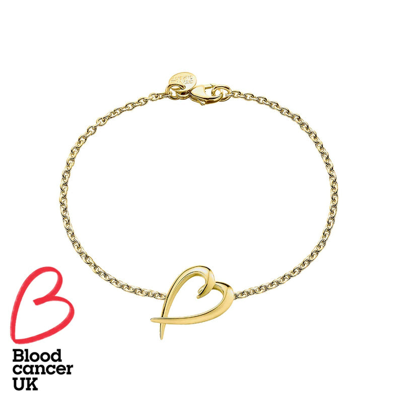 SHAUN LEANE YELLOW GOLD VERMEIL HOOK HEART BRACELET SA020.YVNABOS