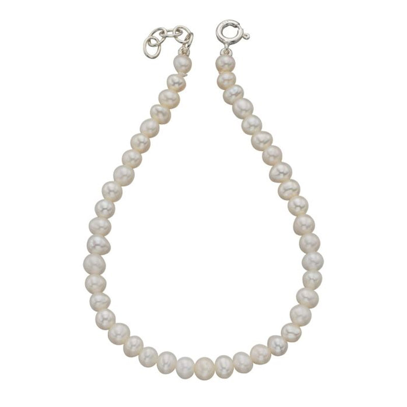 SIL WHITE FRESH WATER PEARL 19+2CM BRACELET