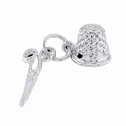 SIL SCISSORS & THIMBLE CHARM