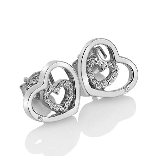 Hot Diamonds Sterling Silver Enchanting Encased Stud Earrings DE548