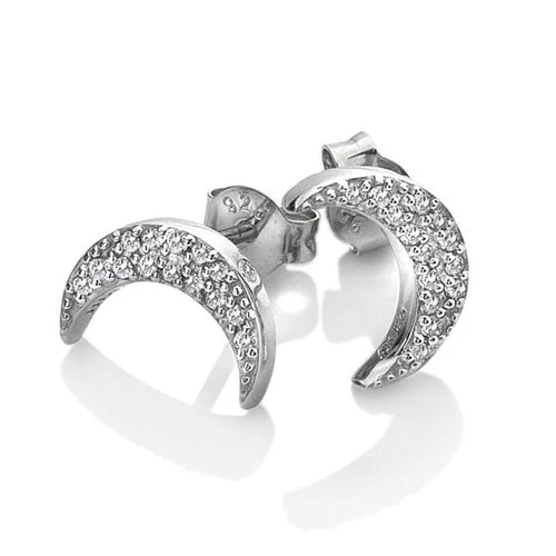 Hot Diamonds Sterling Silver Striking Crescent Stud Earrings DE553