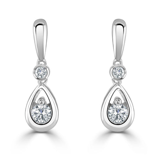 18CT WHITE GOLD DIAMOND 0.26CT DROPLET EARRING