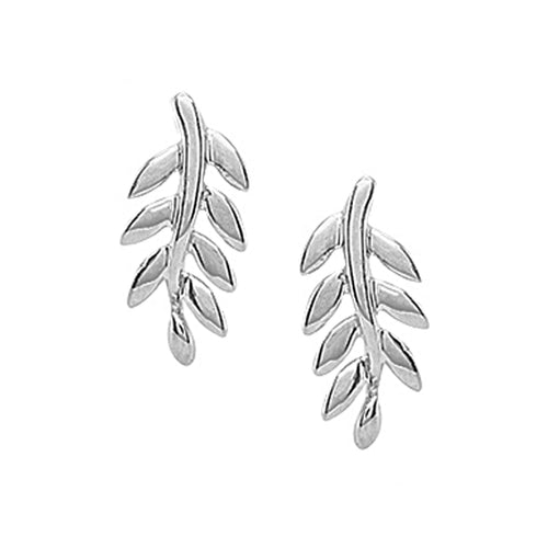 9W FERN LEAF STUD EARRING