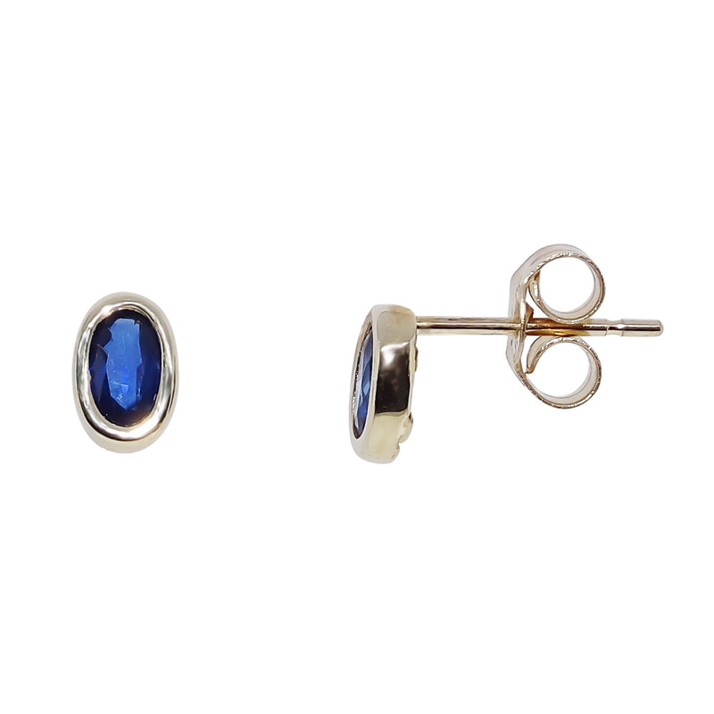 9Y 5X3MM OVAL RUBOVER SAPPHIRE STUD