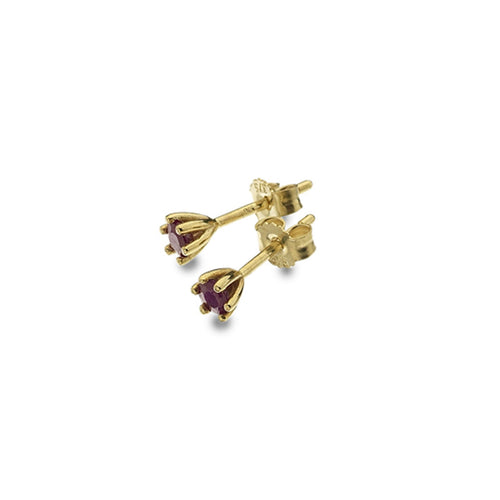 9Y 3MM RUBY STUD EARRING