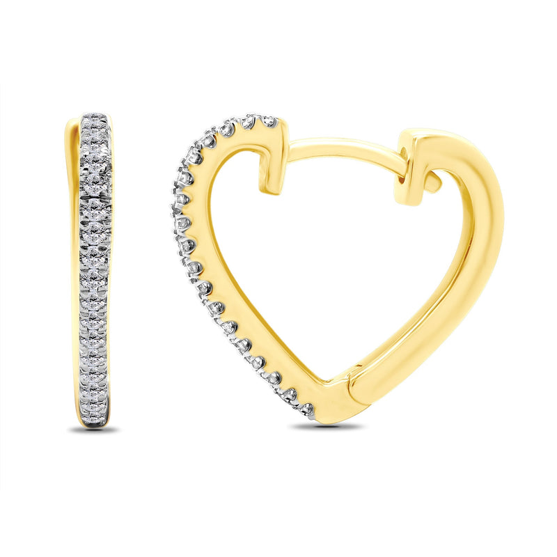 9Y 0.14CT DIAMOND HEART HUGGIE