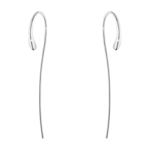 GEORG JENSEN SILVER MERCY LONG THREAD EARRINGS