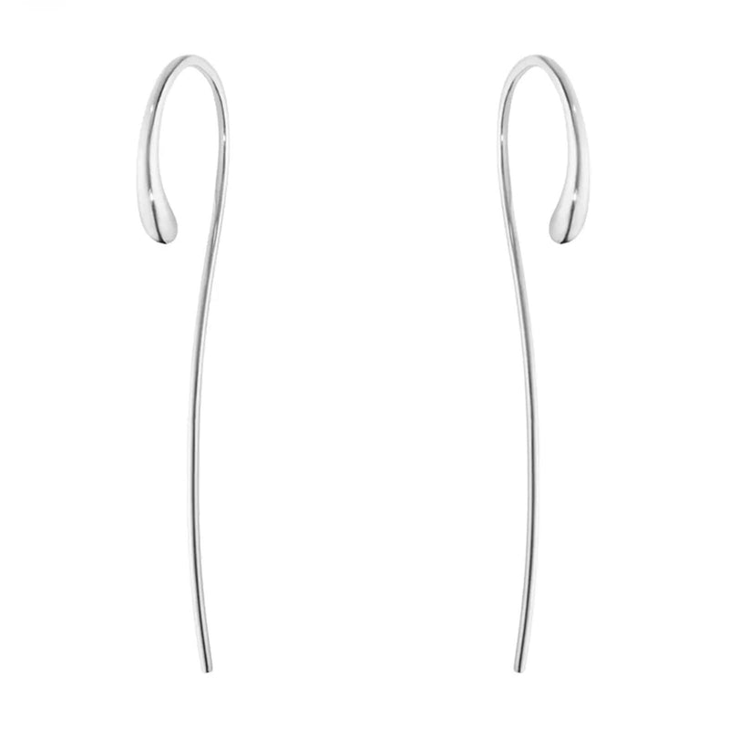 GEORG JENSEN SILVER MERCY LONG THREAD EARRINGS