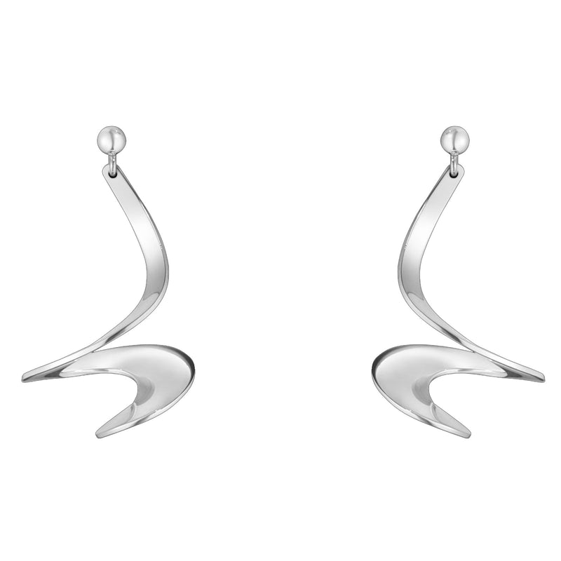 GEORG JENSEN SILVER MOEBIUS DROP EARRING