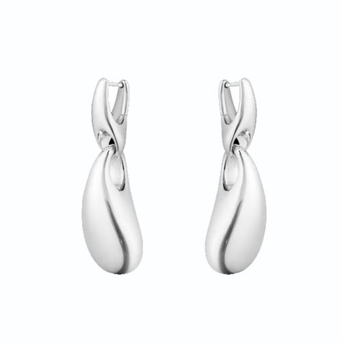 GEORG JENSEN SILVER REFLECT DROP EARRINGS