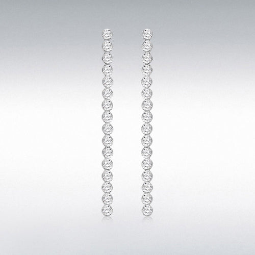 SIL 16 CZ 'TENNIS' DROP EARRING