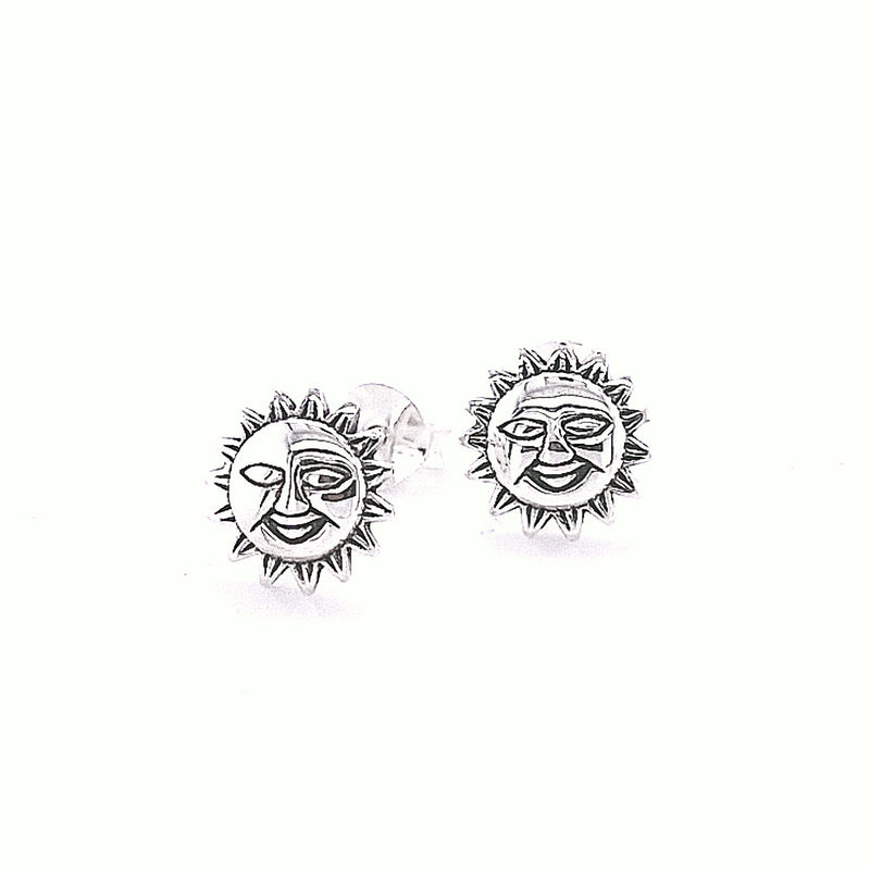 SIL 9MM SMILING SUN STUD