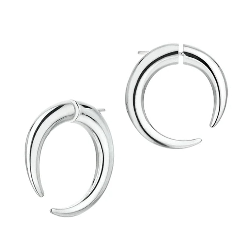 SHAUN LEANE SILVER TALON LARGE HOOP EARRINGS  QU041.SSNAEOS