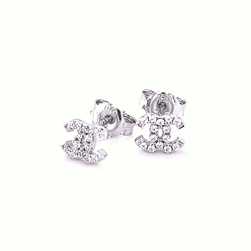 SIL 7MM CZ DOUBLE C STUD SMALL