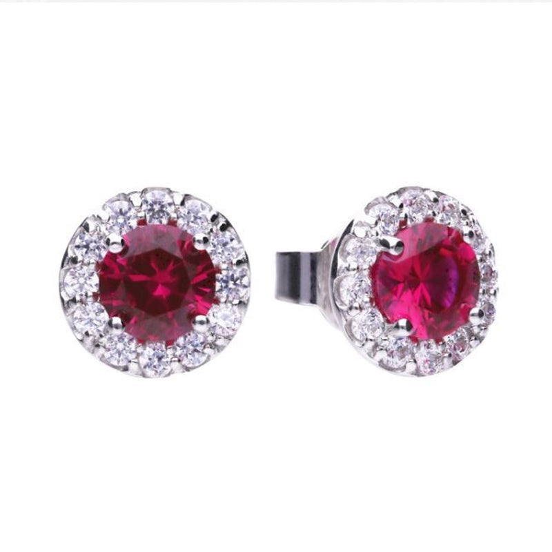 DF RED & WHITE CZ CLUSTER STUD