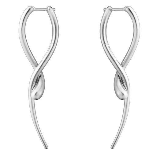 GEORG JENSEN SILVER MERCY LONG EARRINGS