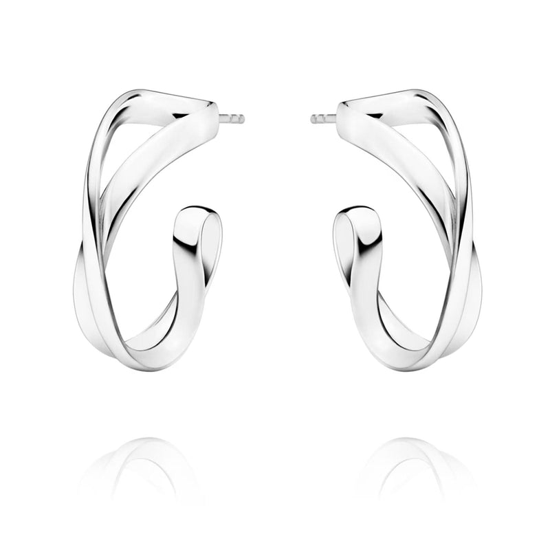 GEORG JENSEN SILVER SMALL INFINITY HOOP EARRINGS