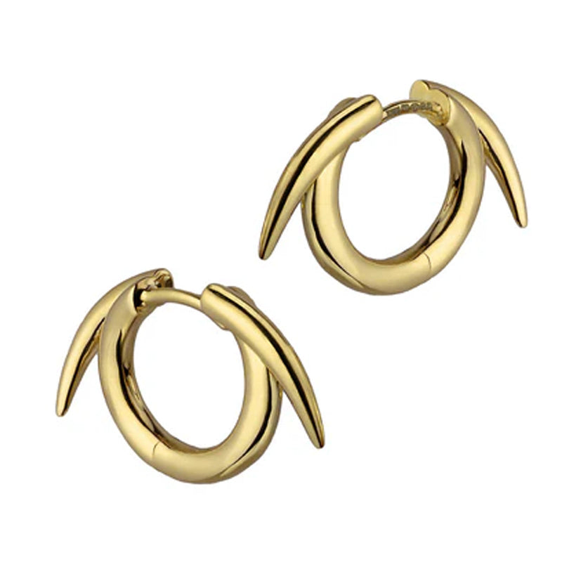 SHAUN LEANE YELLOW GOLD VERMEIL QUILL SMALL HOOP EARRINGS SA018.YVNAEOS