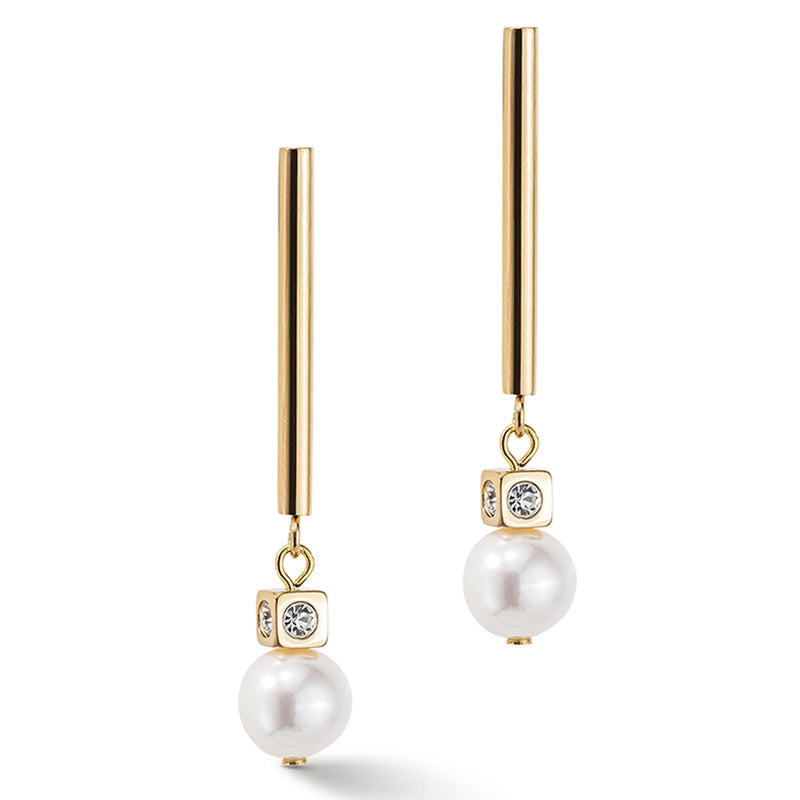 CDL FWP EARRINGS WHITE-GOLD