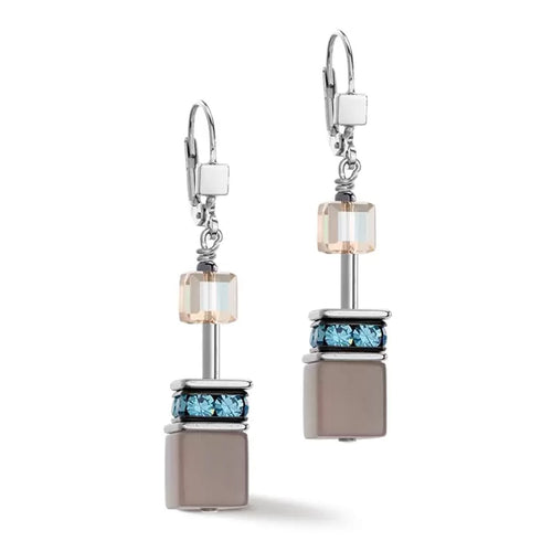 CDL PRECIOUS AQUA-BEIGE EARRINGS