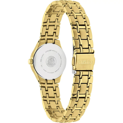 Citizen Ladies Gold Eco-Drive Bracelet Watch EW1262-55P