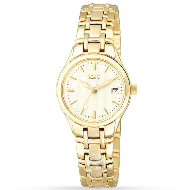 Citizen Ladies Gold Eco-Drive Bracelet Watch EW1262-55P