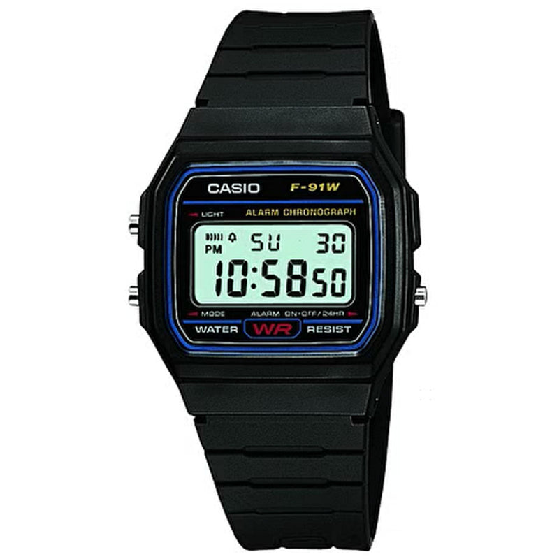 Casio Unisex Black Classic Digital Chronograph Watch F-91W-1YER