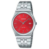 Casio Unisex Red Dial Quartz Bracelet Watch MTP-B145D-4A2VEF