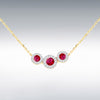 9Y DIAMOND LAB RUBY TRIO CLUSTER NECKLET