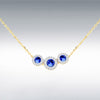 9Y DIAMOND LAB SAPPHIRE TRIO CLUSTER NECKLET