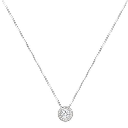 PLT  DIAMOND 0.27CT HALO PENDANT & 18'/45CM CHAIN