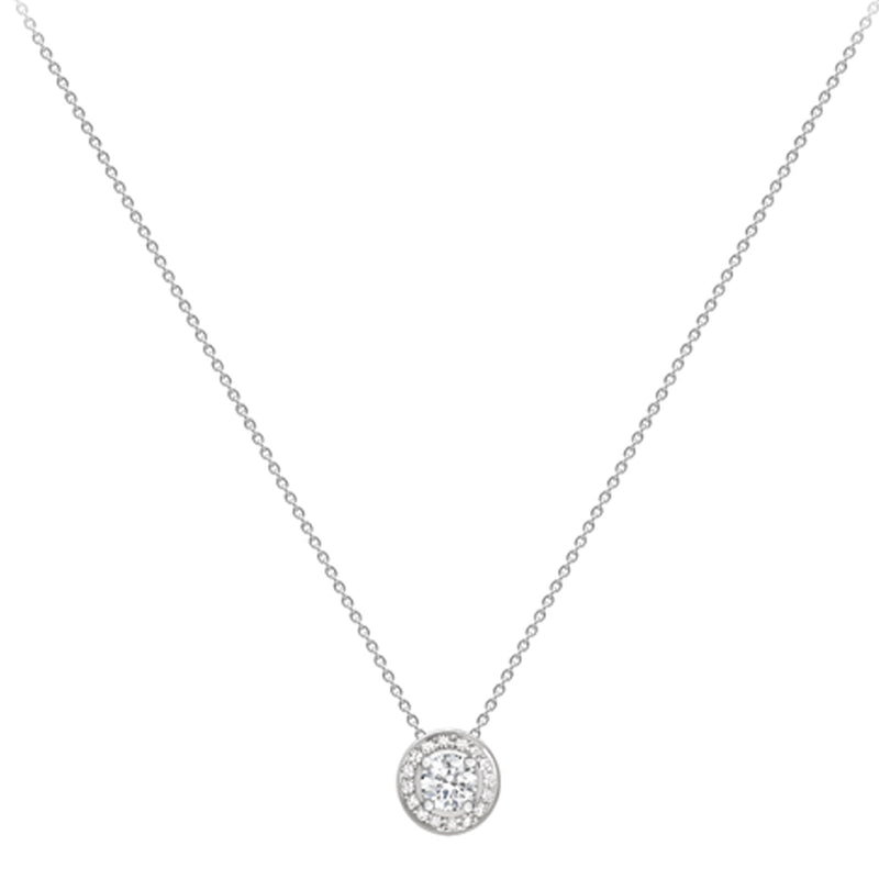 PLT  DIAMOND 0.27CT HALO PENDANT & 18'/45CM CHAIN