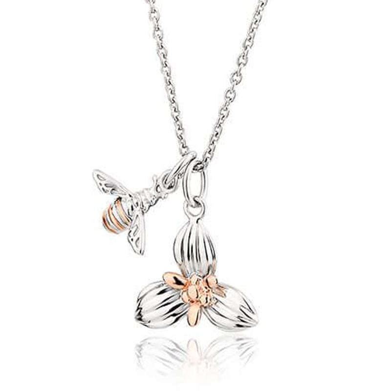 CLOGAU HONEY BEE ORCHID PENDANT & CHAIN