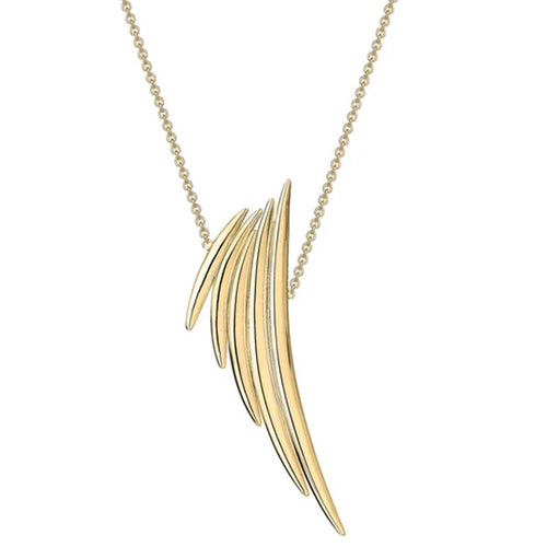 SHAUN LEANE YELLOW GOLD VERMEIL QUILL DROP PENDANT & CHAIN QU044.YVNANOS