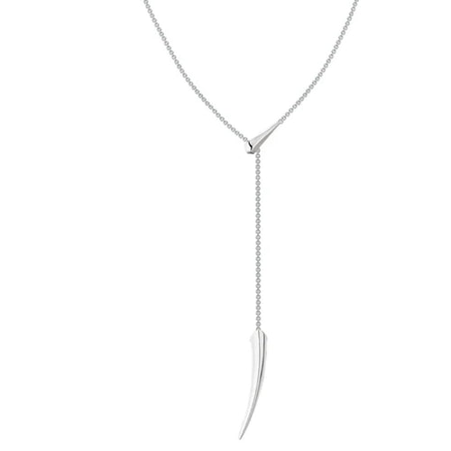 SHAUN LEANE SILVER SABRE DECO SMALL DROP NECKLACE SA077.SSNANOS