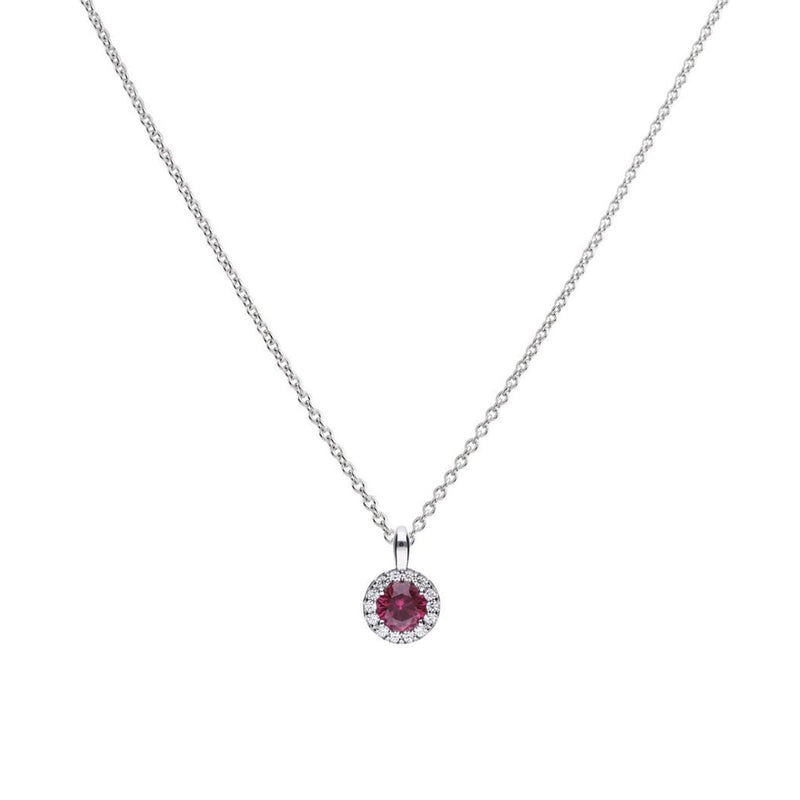 DF RED & WHITE CZ CLUSTER NECKLACE