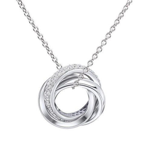 DF CZ TRIPLE RING PENDANT + CHAIN